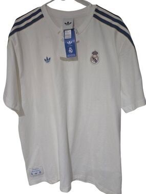 Adidas Retro Real Madrid White Short-Sleeve Crew Neck Shirt
